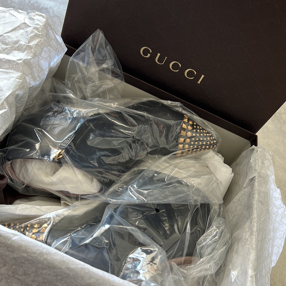 NEW - Gucci Women’s Malaga Studded Ankle Boots - Size 39 - With Box & Dust Bag - Picture 4 of 4